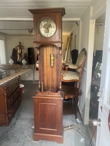 Oak german grandfather clock - grandfather,