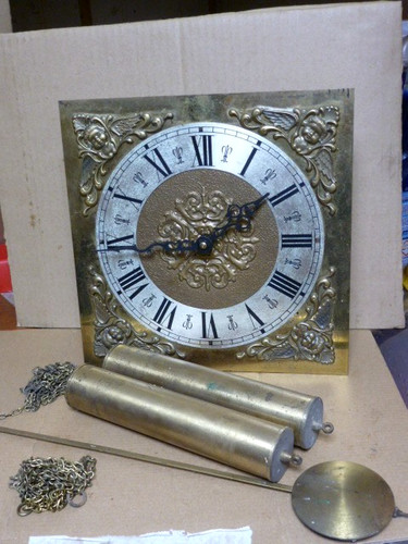 Old brass wall clock - wall, 7/8"